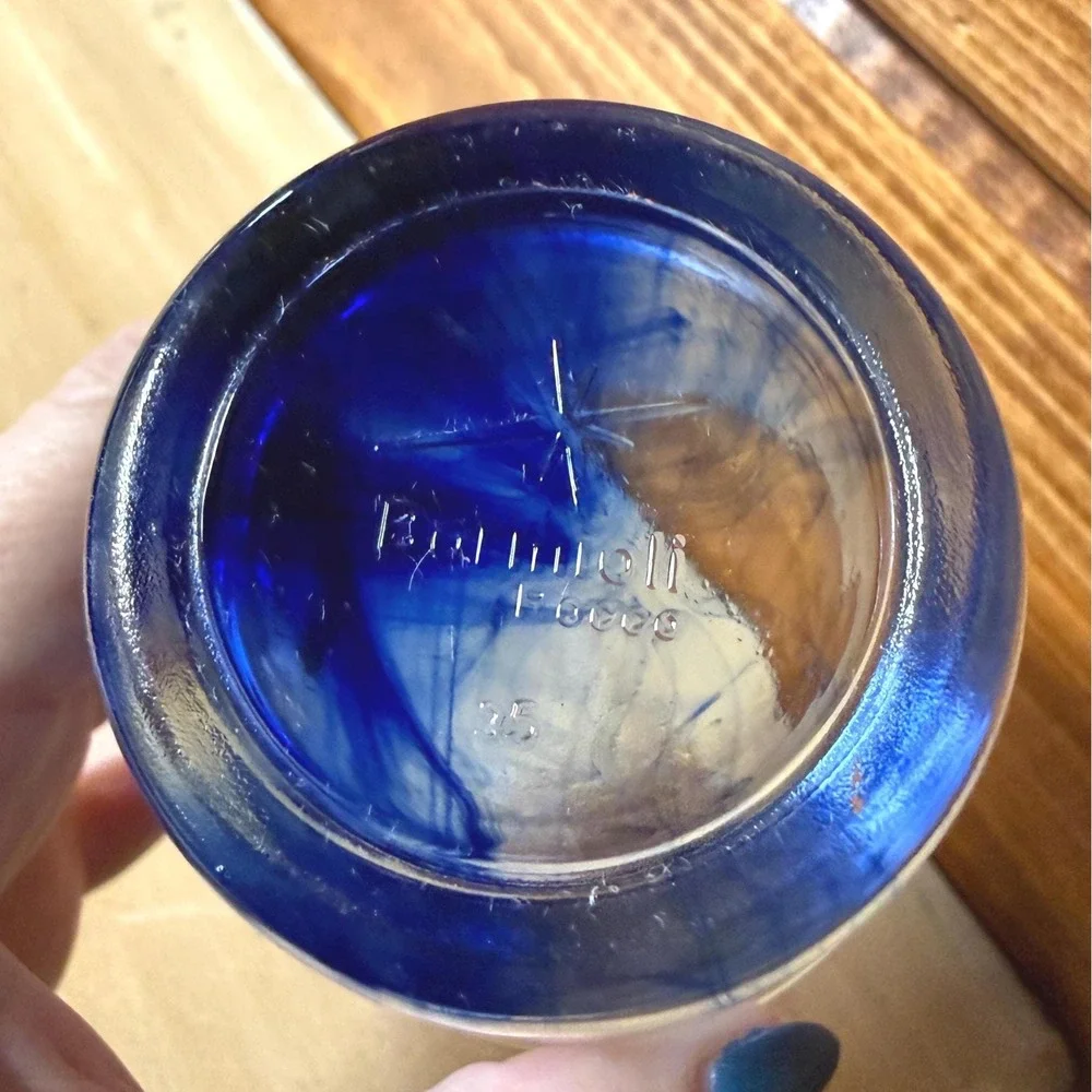 Bormioli Rocco Murano Blue 9oz Flat Tumbler Cobalt Swirl Italian Glass Drinkware
